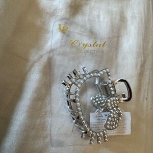 Crystal Collection Silver hello kitty inspired  Hair Clip